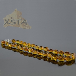 Olive cognac Baltic amber necklace